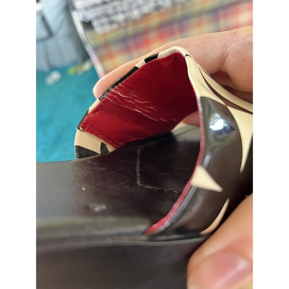 Vintage 90s y2k Mod Chunky Platform Slides Black White Nine West Size 8.5 M - Picture 10 of 11